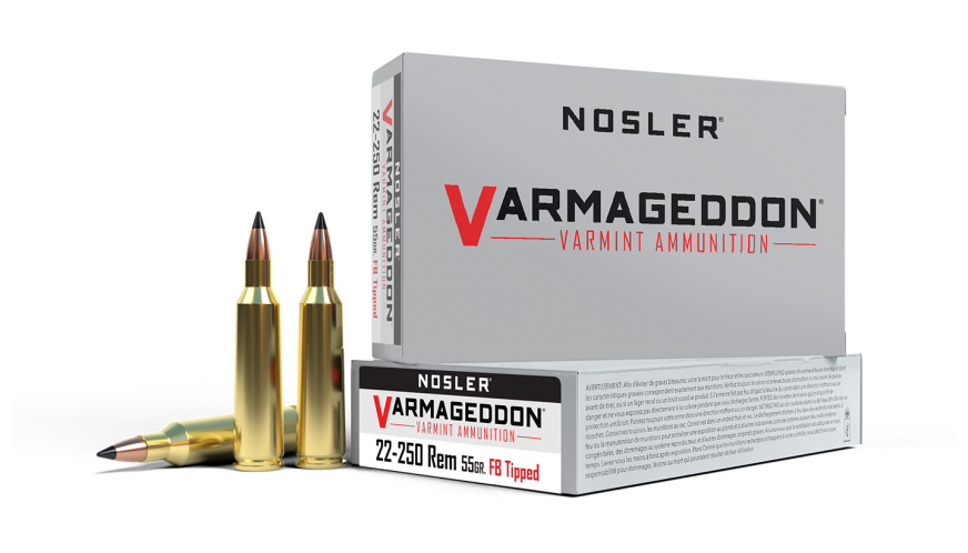 Nosler Ammo 22-250 Rem 55gr FB Tipped (20 ct.) - Varmageddon