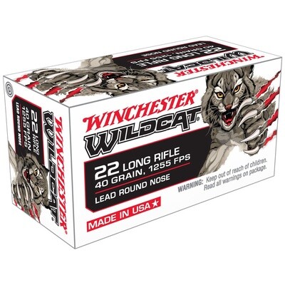 Winchester RF Ammo 22 Cal LR Lead RN WildCat