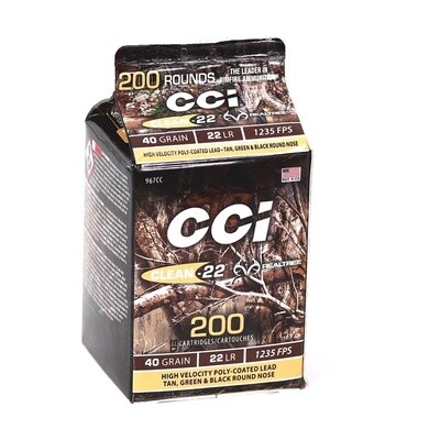CCI Clean Pour Pack 22 Long Rifle Ammo 40 Grain Polymer Coated Lead Round Nose
