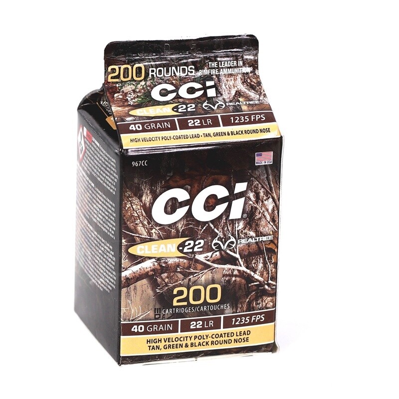 CCI Clean Pour Pack 22 Long Rifle Ammo 40 Grain Polymer Coated Lead Round Nose