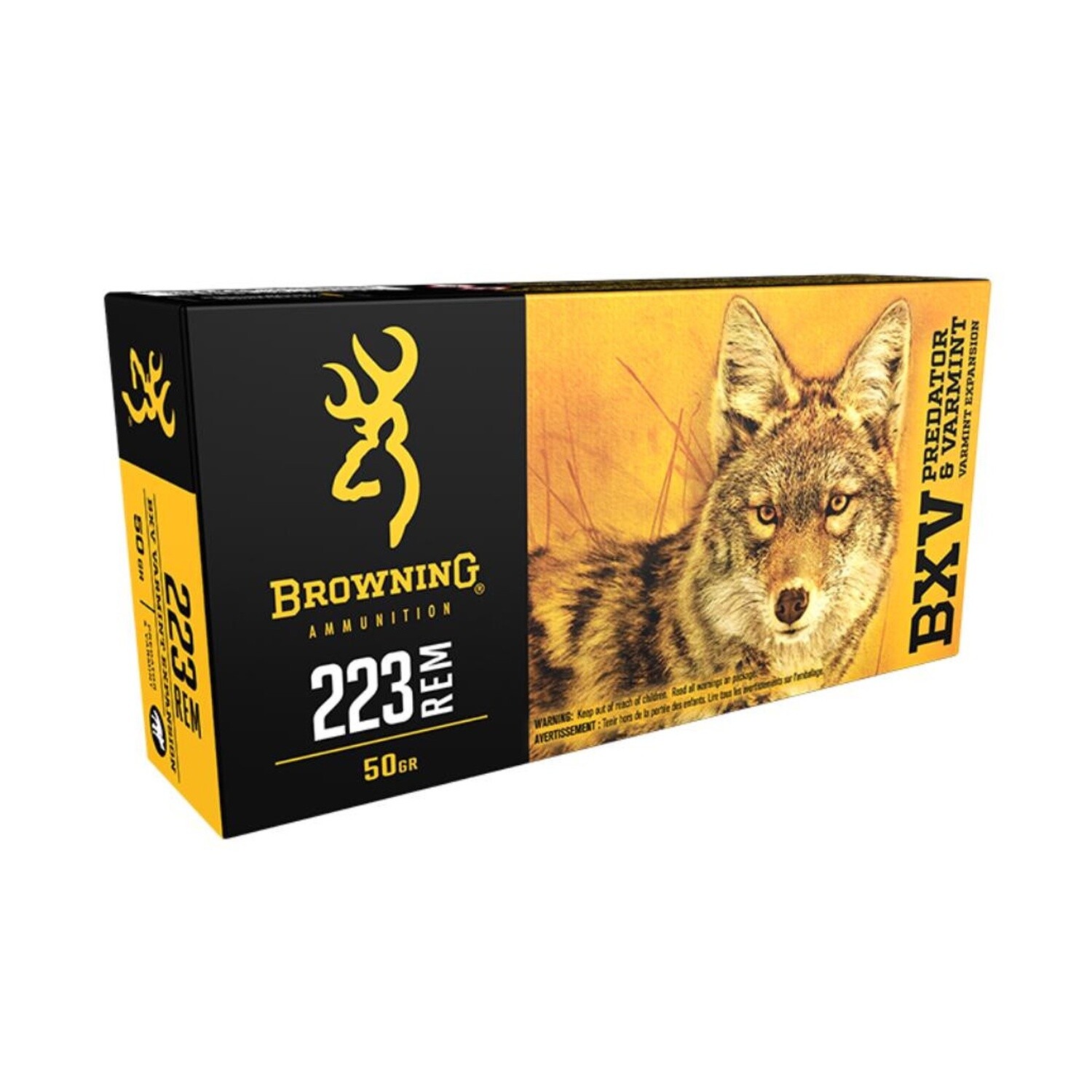 Browning CF Ammo 22-250 Rem 50gr BXV, PREDATOR &amp; VARMINT