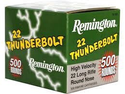 Remington Ammo .22 Long Rifle Thunderbolt LRN 40 Grain 500 Round Box