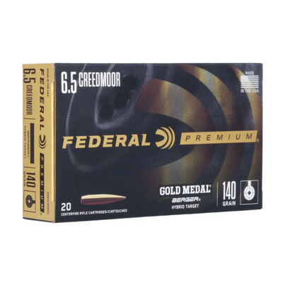 Federal CF Ammo 6.5 Creedmoor 140 Gold Medal Berger Hybrid Target