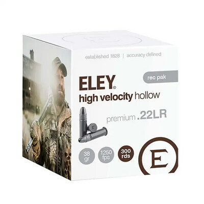 ELEY high velocity hollow-point 22 LR Ammunition 38 Gr