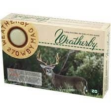.270 Weatherby Magnum Ammunition 20 Rounds 130 Grain Spire Point