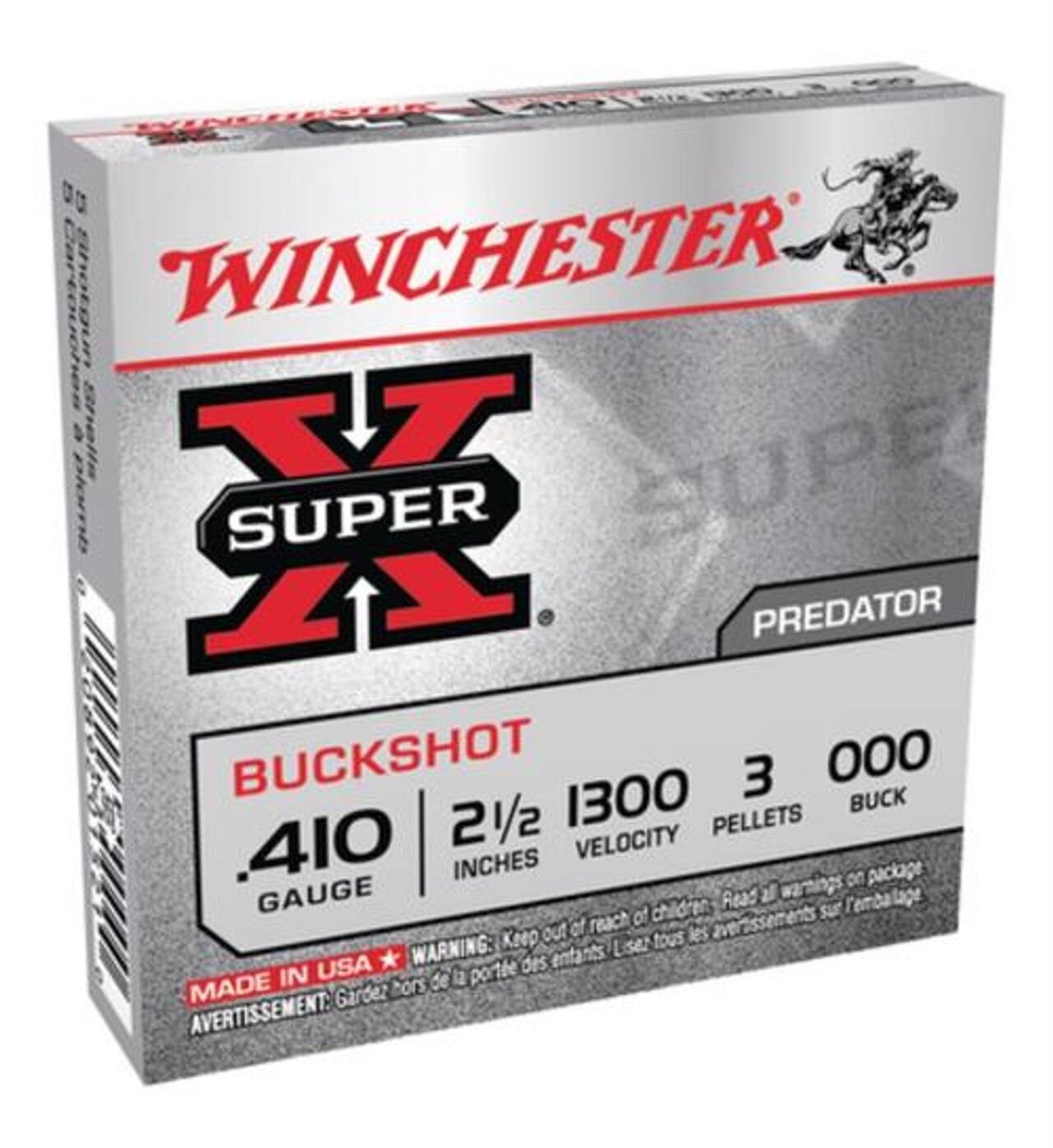 Winchester Super-X Buckshot 410 ga 2.5&quot; 3 Pellets 000 Buck Shot