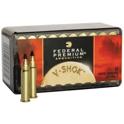 Federal RF Ammo 17 HMR 17 GR. HORNADY V-MAX &quot;V-SHOK&quot;