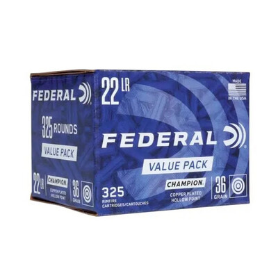 Federal RF Ammo 22 LR 36 GR. COPPER PLATED HP "Champion"