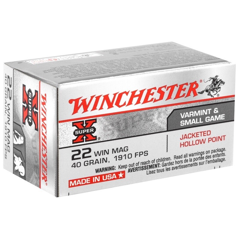 Winchester Super-X 22 WMR 40 Grain Jacketed Hollow Point
