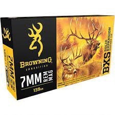 Browning CF Ammo 7MM REM MAG 139gr BXS, Big Game/Deer