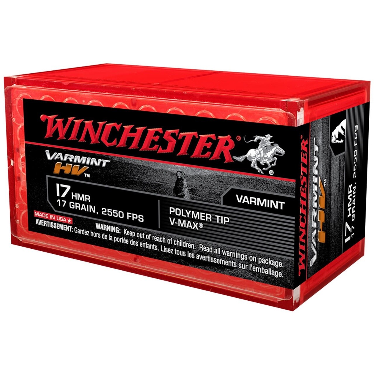 Winchester RF Ammo 17 HMR 17 gr V-Max Varmint HV