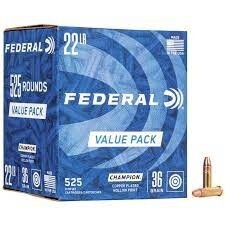 Federal RF Ammo 22 LR HV 36 GR. COPPER PLATED HP "CHAMPION" 525