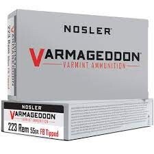 Nosler Varmageddon .223 Rem 62gr, Flat Base Hollow Point 20rd Box