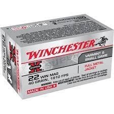 .22 WIN MAG 40gr Super X Full Metal Jacket Ammunition