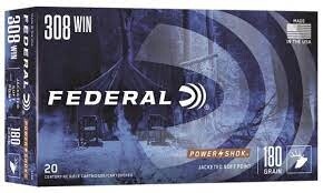 Federal CF Ammo 308 Win - 180 GR. SP &quot;POWER-SHOK&quot;