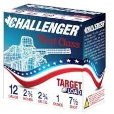 Challenger - Light Target Load Ammo 12 ga 2-3/4&quot; 1 oz 1200 FPS, 25Rds/Box, #7.5