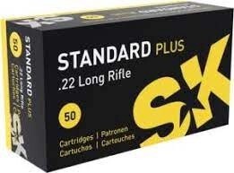 SK Standard Plus .22 Long Rifle 40 grain Lead Round Nose Brass Cased Rimfire Ammunition