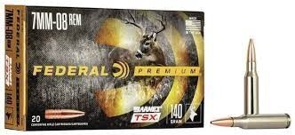 Federal CF Ammo 7mm-08 Rem - 140 GR. BARNES TSX