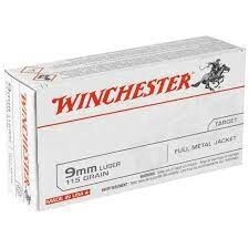 Winchester 9mm 115gr, FMJ, 50rd/Box