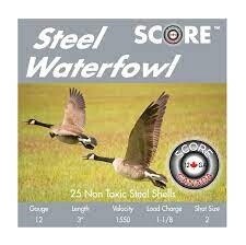 SCORE 12GA 2 3/4" 1550FPS 1 1/8OZ #2 STEEL BOX/25
