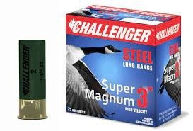 Challenger - Steel Super Magnum Shotgun Ammo 12 ga 3" 1-1/4 oz 1450 FPS, 25Rds/Box