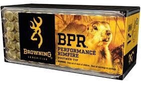 Browning Ammo B195122050 BPR Performance 22 Winchester Magnum Rimfire (WMR) 40 GR Jacketed Hollow Point 50 Bx