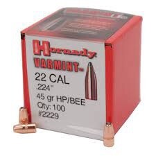 Hornady Bullets .22 cal. .224&quot; dia. 45 Grain Flat Base Hollow Point