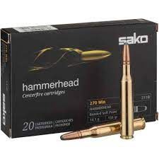 Sako 270 cal 20 ct hammer head trophy bonded 156 gr