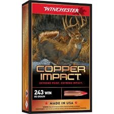 Winchester Deer Season XP Copper Impact .243 Win Ammunition 20 Rounds 85 Grain LF Solid Copper Poly Tip 3260fps