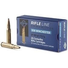 PPU RIFLE LINE 308 WIN 180 GRAIN SP (20 CARTRIDGES)