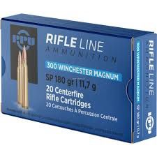 PPU Standard Rifle .300 Winchester Magnum 150 Grain Soft Point Brass Cased Rifle Ammunition