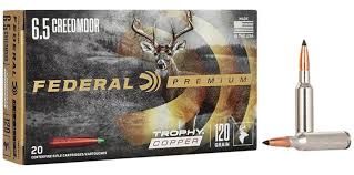 Federal Trophy Copper 6.5 Creedmoor Ammo 120-Grain 20 Round Box Lead-Free