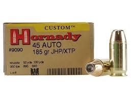 HORNADY 45 Auto 185 gr XTP Custom 20/Box
