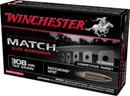 Winchester CF Ammo 308 Win 169 gr. Match Elite Marksman HPBT