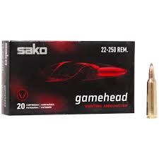 Sako Gamehead Ammunition: 22-250 Rem, 50 gr, Soft Point