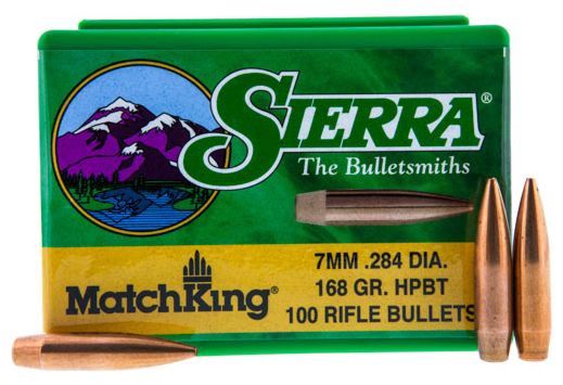 Sierra MatchKing Rifle Bullets 7mm/.284 cal .284&quot; 168 gr HPBT MATCH 100/ct