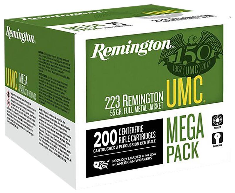 Remington UMC 223 REM 55GR FMJ MEGA PACK 200 RD