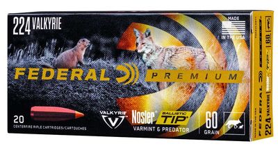 Federal V-Shok .224 Valkyrie 60Gr Nosler Ballistic Tip, 20rds