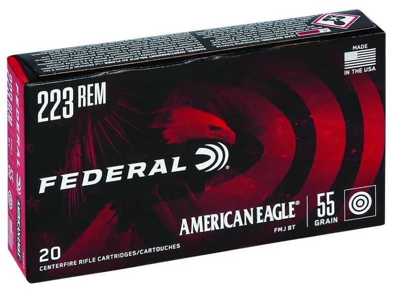 Federal American Eagle .223 Rem Ammo 55 Grain FMJ BT