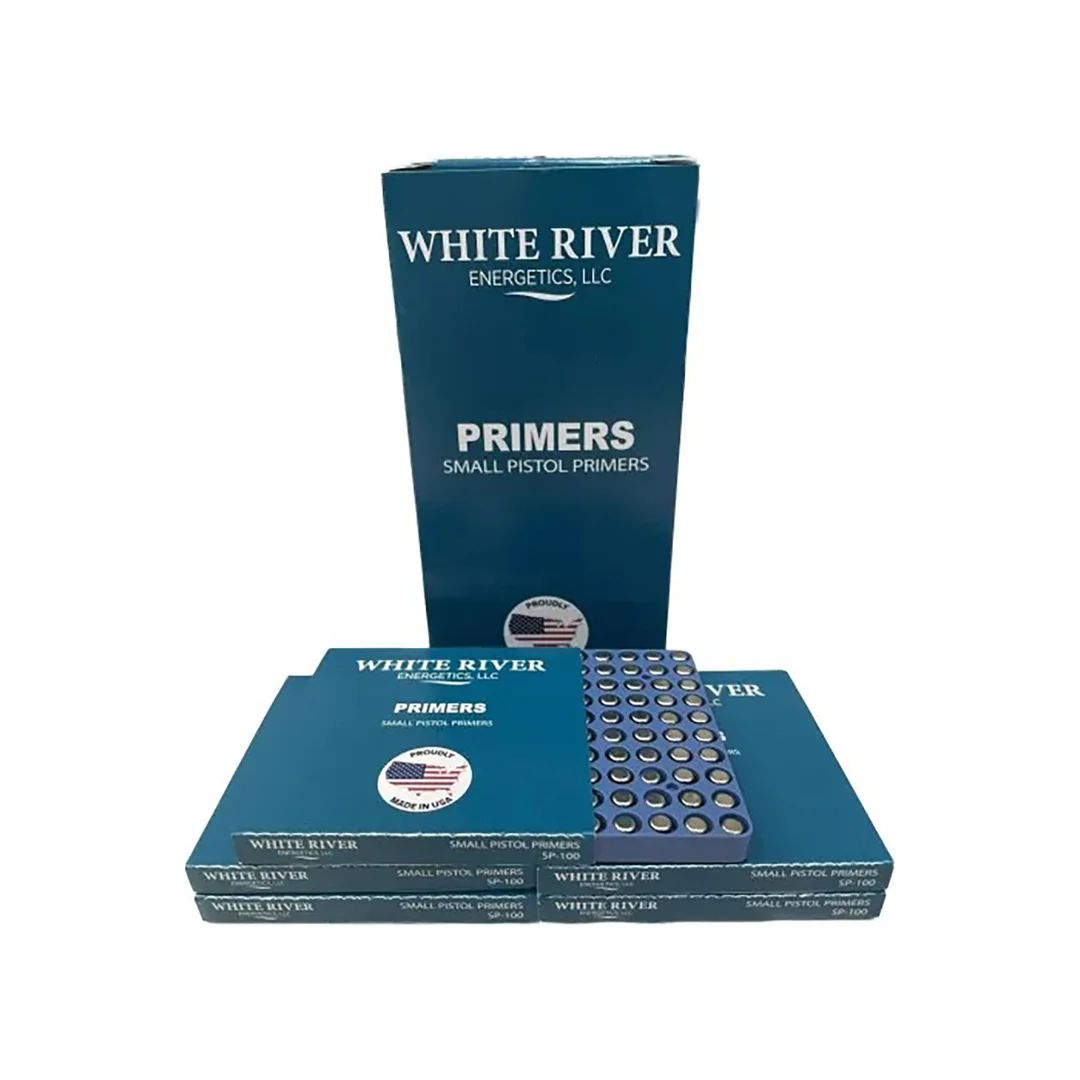 WHITE RIVER SMALL PISTOL PRIMER - 100 or 1000 PACK