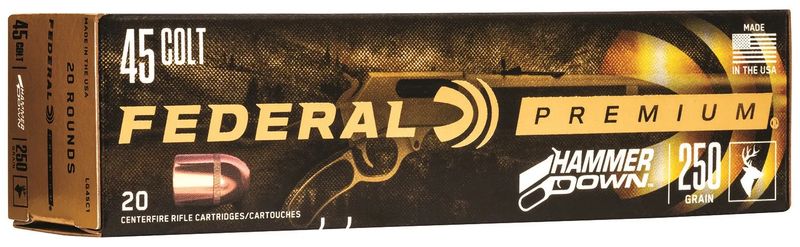 Federal Premium HammerDown 45 Colt Ammunition 250 Grain Bonded Hollow Point