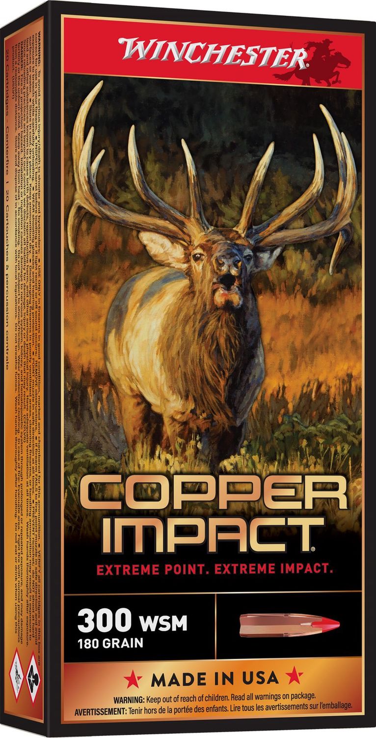 Winchester Ammo Copper Impact 300 WSM 180 gr Extreme Point Copper 20 Bx