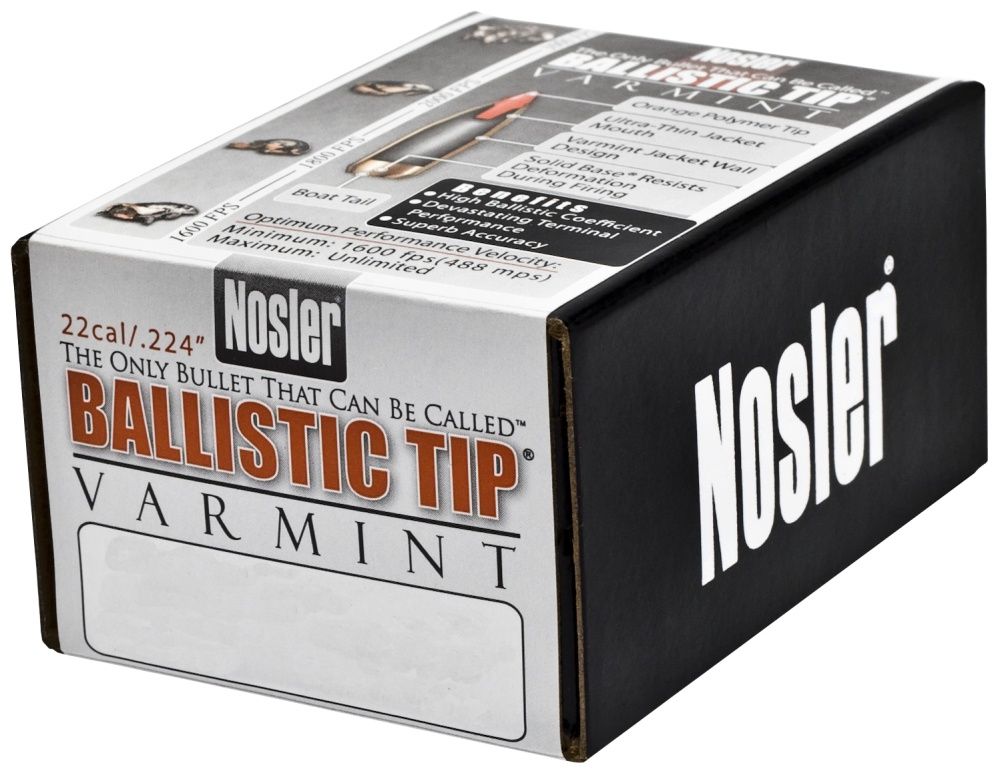 Nosler Ballistic Tip Varmint 22 Caliber (0.224) 250 count