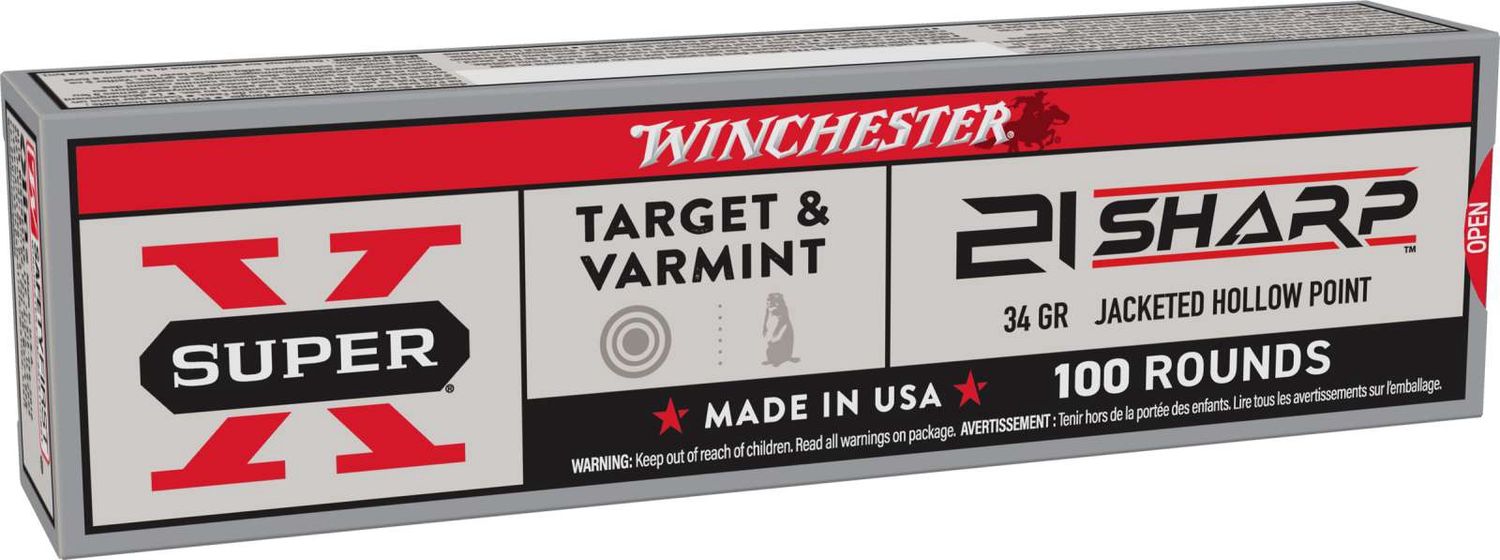 WINCHESTER SUPER X 21 SHARP 34GR JACKETED HOLLOW POINT
