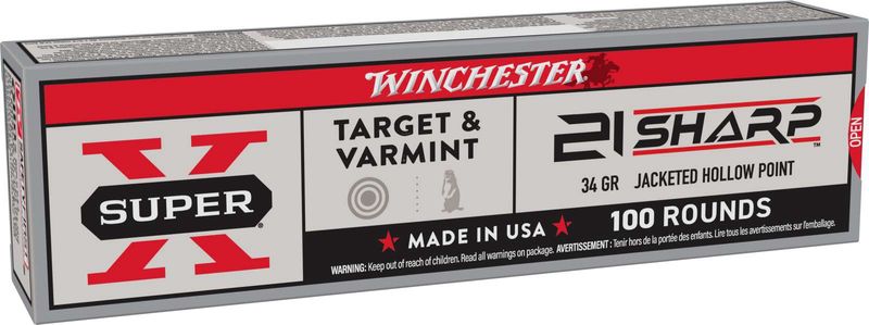 WINCHESTER SUPER X 21 SHARP 34GR JACKETED HOLLOW POINT