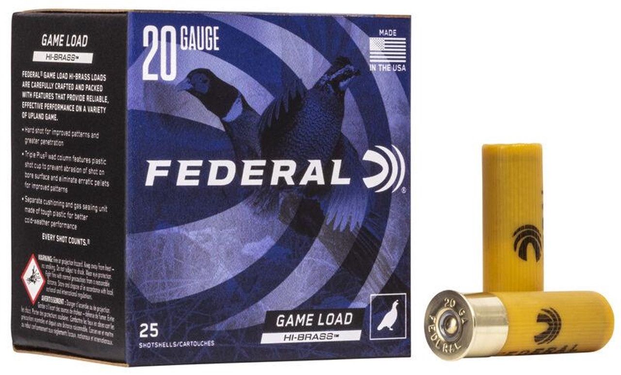Federal Game Load Hi-Brass 20 Gauge Ammunition 2-3/4&quot; 1oz. #7.5 Lead Shot