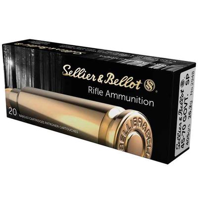 Sellier &amp; Bellot 45-70 Govt Rifle Ammo, 405gr SP – 20Rds