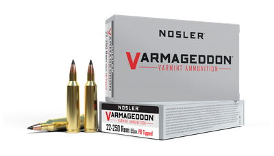 Nosler Ammo 22-250 Rem 55gr FB Tipped (20 ct.) - Varmageddon