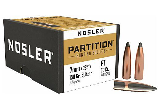 Nosler Partition 7mm .284" 150gr Spitzer Bullets (#16326)