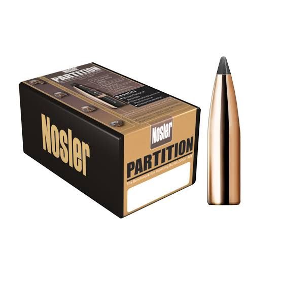Nosler Partition 6.5mm .264" 100gr Spitzer Bullets (#16319)